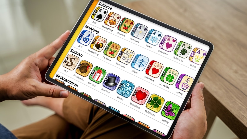 247 games list on a tablet